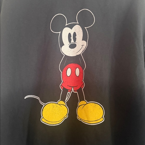 Disney Two-toned Black/Gray Crewneck Sweatshirt with Mickey Mouse - Picture 2 of 4